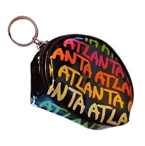 Robin Ruth Black And Rainbow Colorful Atlanta Keychain Pouch